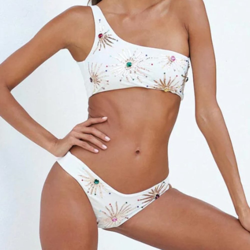 Oceanus Callie embellished bikini set